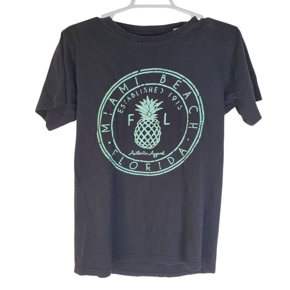 7 Six The Vacation Supply Co. Miami Beach Florida Cotton T-Shirt Black Small